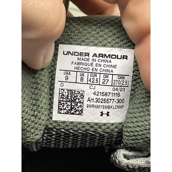 UNDER AMOUR MENS 9 Micro G Valsetz 6" Mid Green Leather Waterproof 3025577-300 - Picture 8 of 10